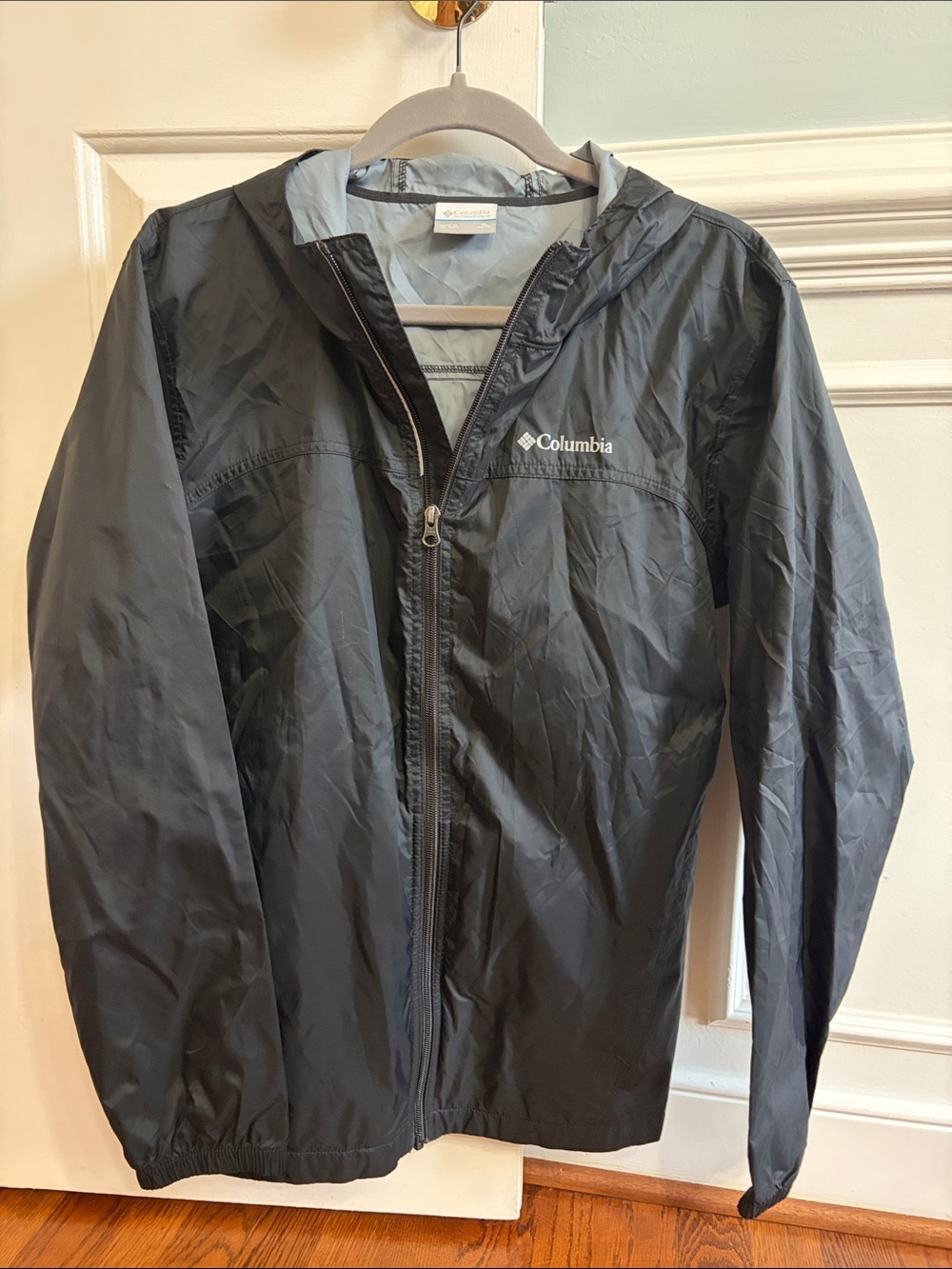 Columbia Youth Glennaker Black Hooded Rain Jacket